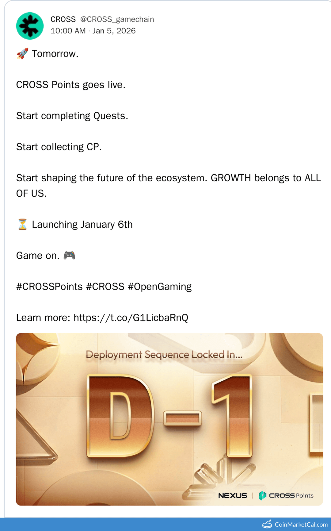 CROSS Points & Quests Launch