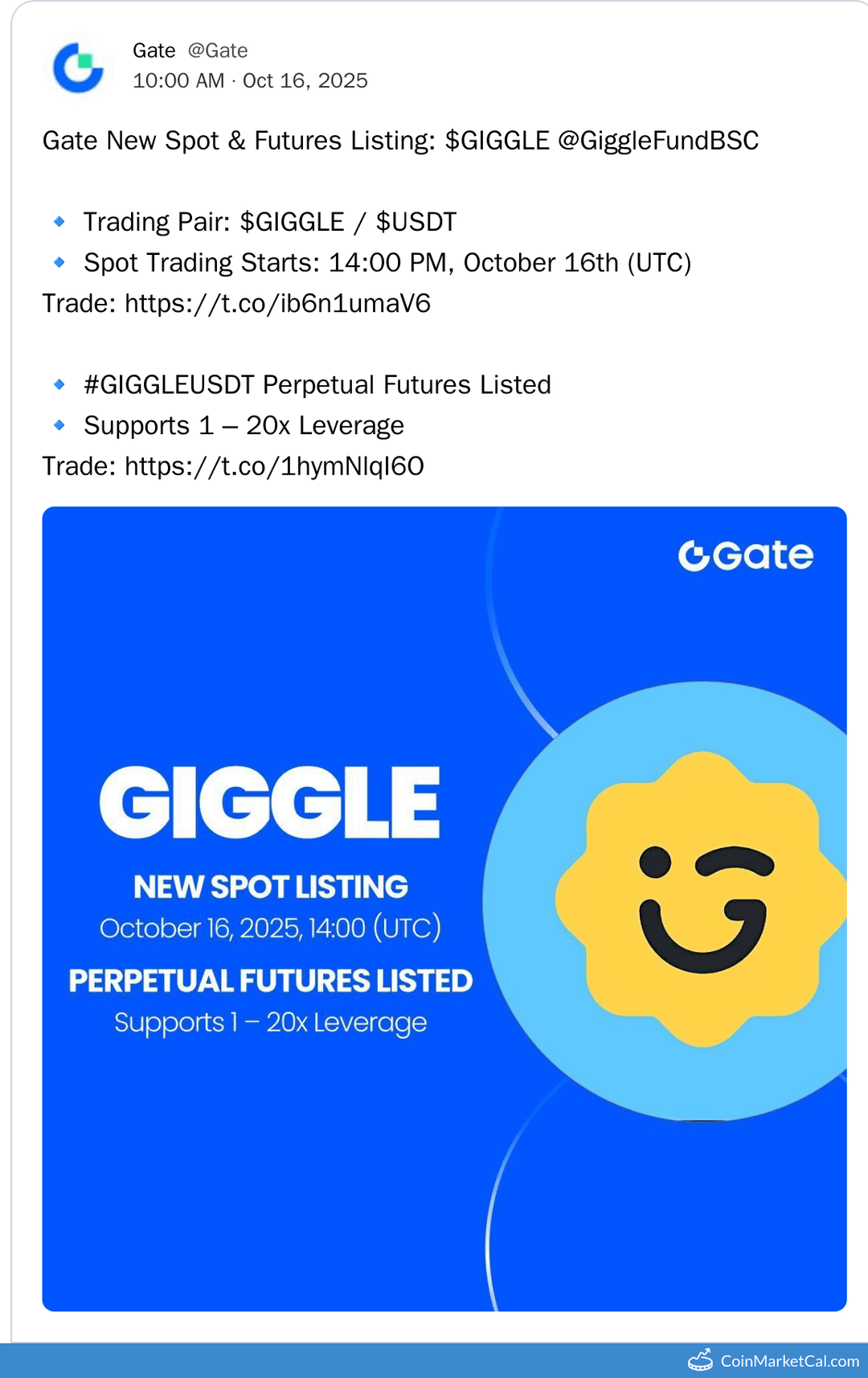 Gate Exchange Listing - Giggle Fund GIGGLE/USDT Pair