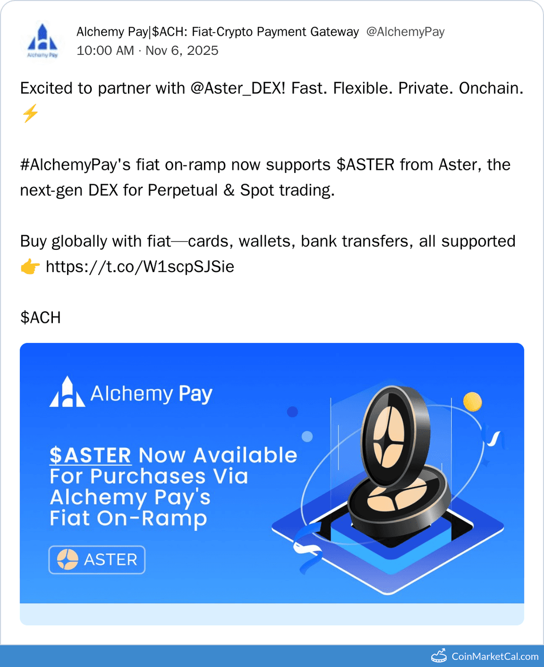 Alchemy Pay x Aster DEX Fiat On-Ramp Partnership