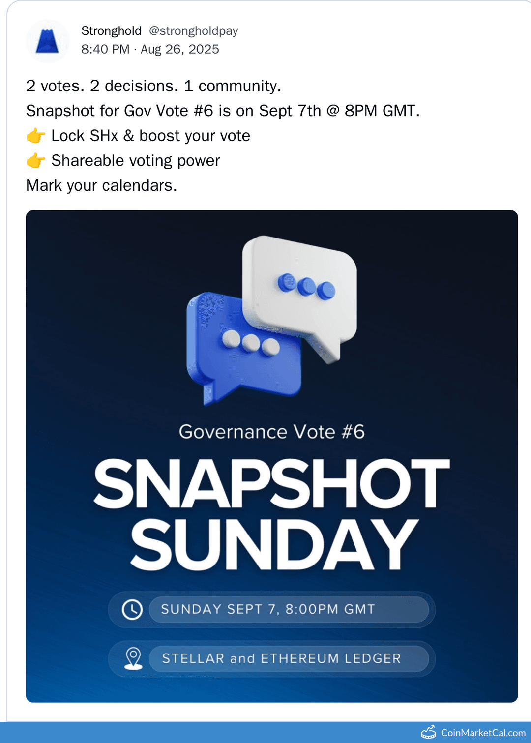 Stronghold Governance Vote #6 Snapshot