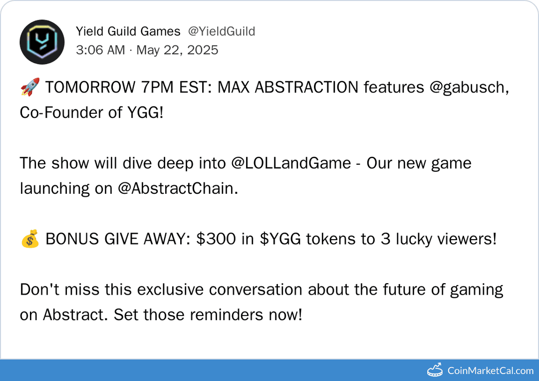Max Abstraction stream with Yield Guild Games