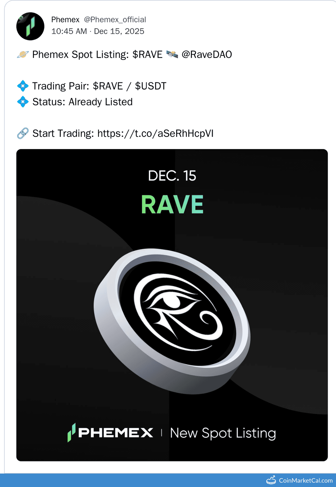 Phemex Listing of RaveDAO (RAVE)