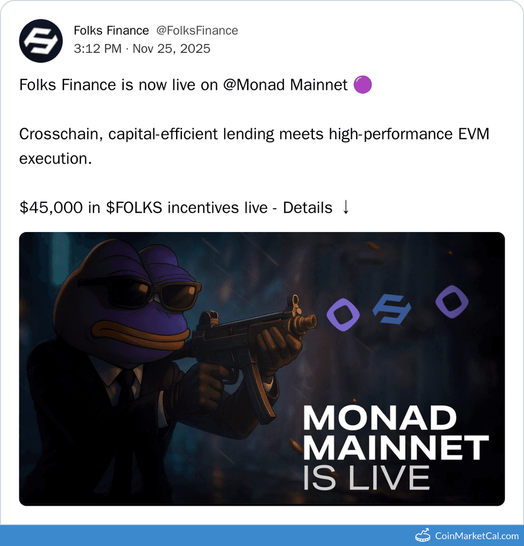 FOLKS Launches on Monad Mainnet with Incentives