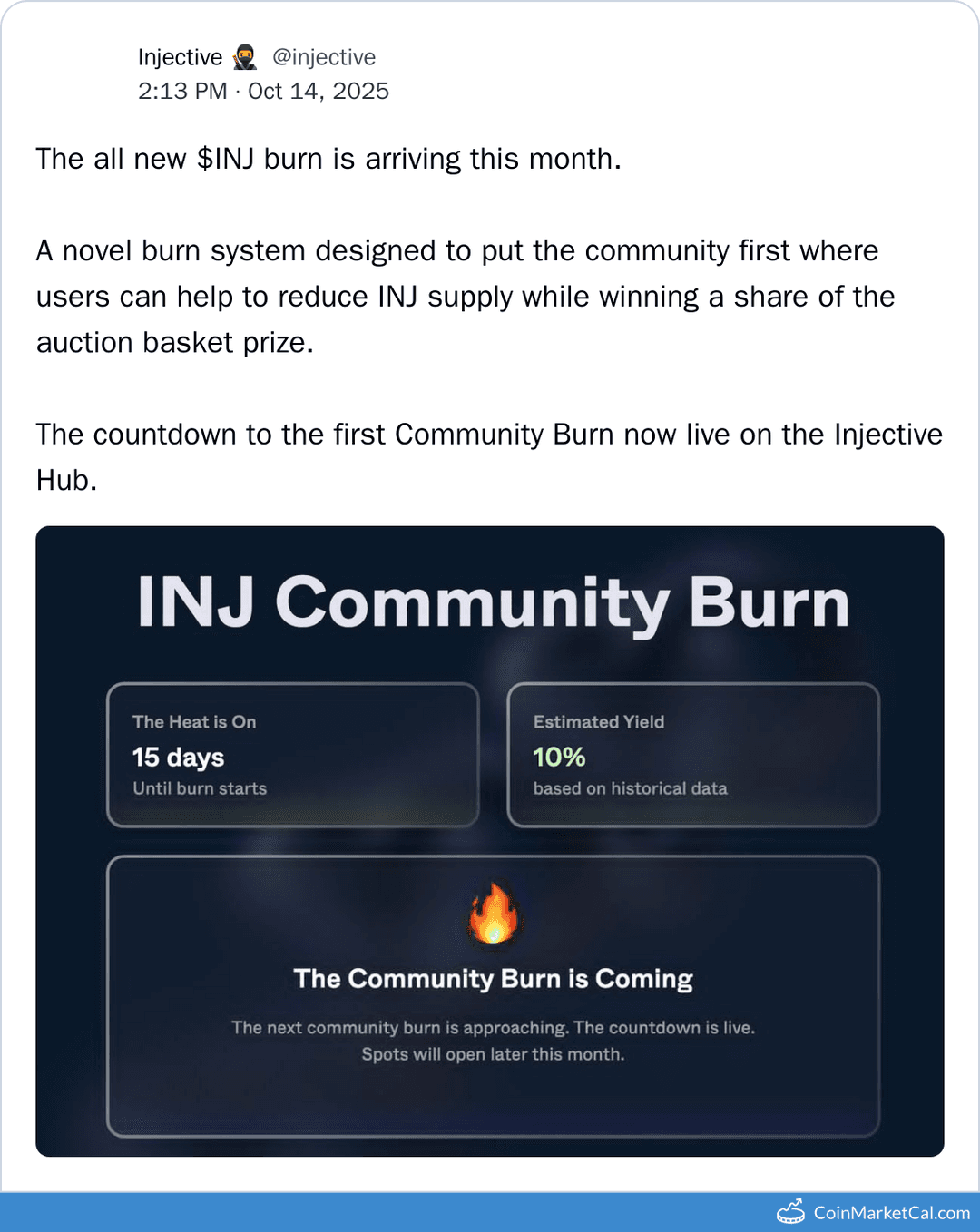 Injective Community Burn Event