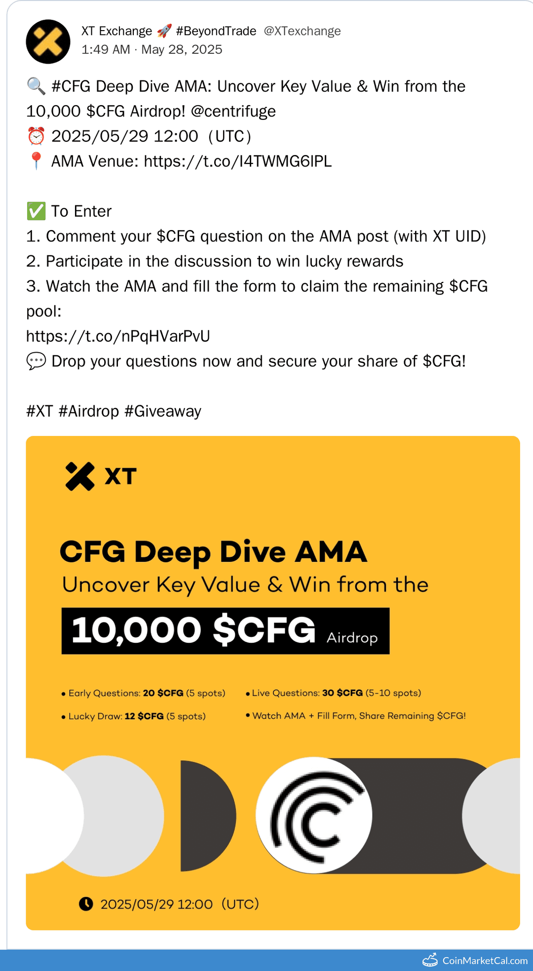 CFG Deep Dive AMA & 10,000 CFG Airdrop