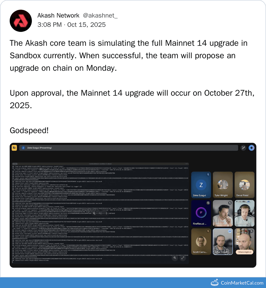 Akash Network Mainnet 14 Vote Starts