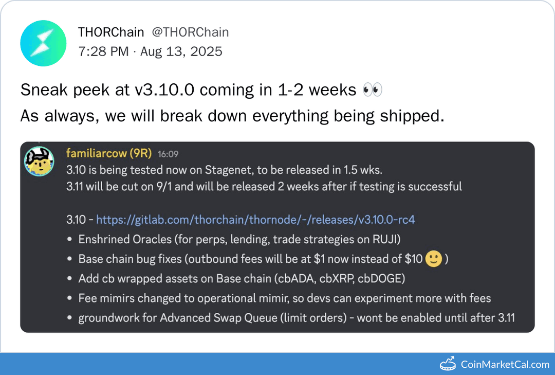 THORChain v3.10.0 Release