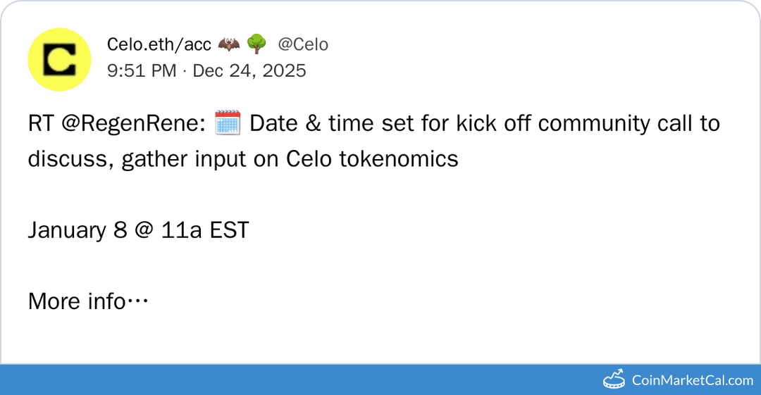 Celo Tokenomics Community Call