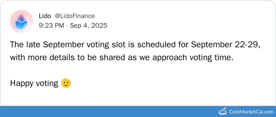 Lido DAO Late September Voting Slot