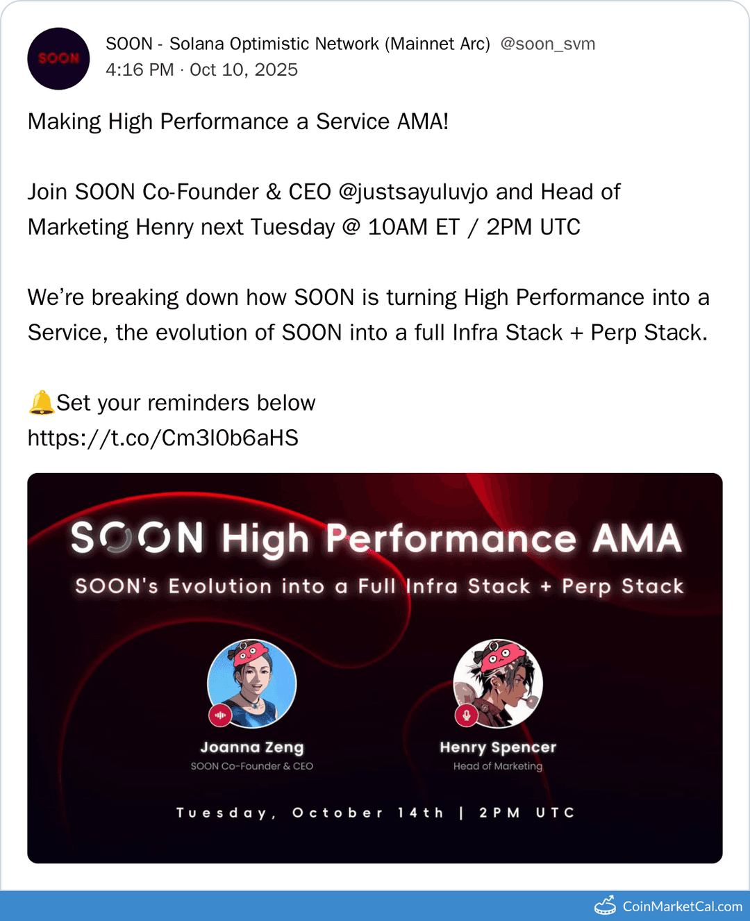 SOON High Performance AMA