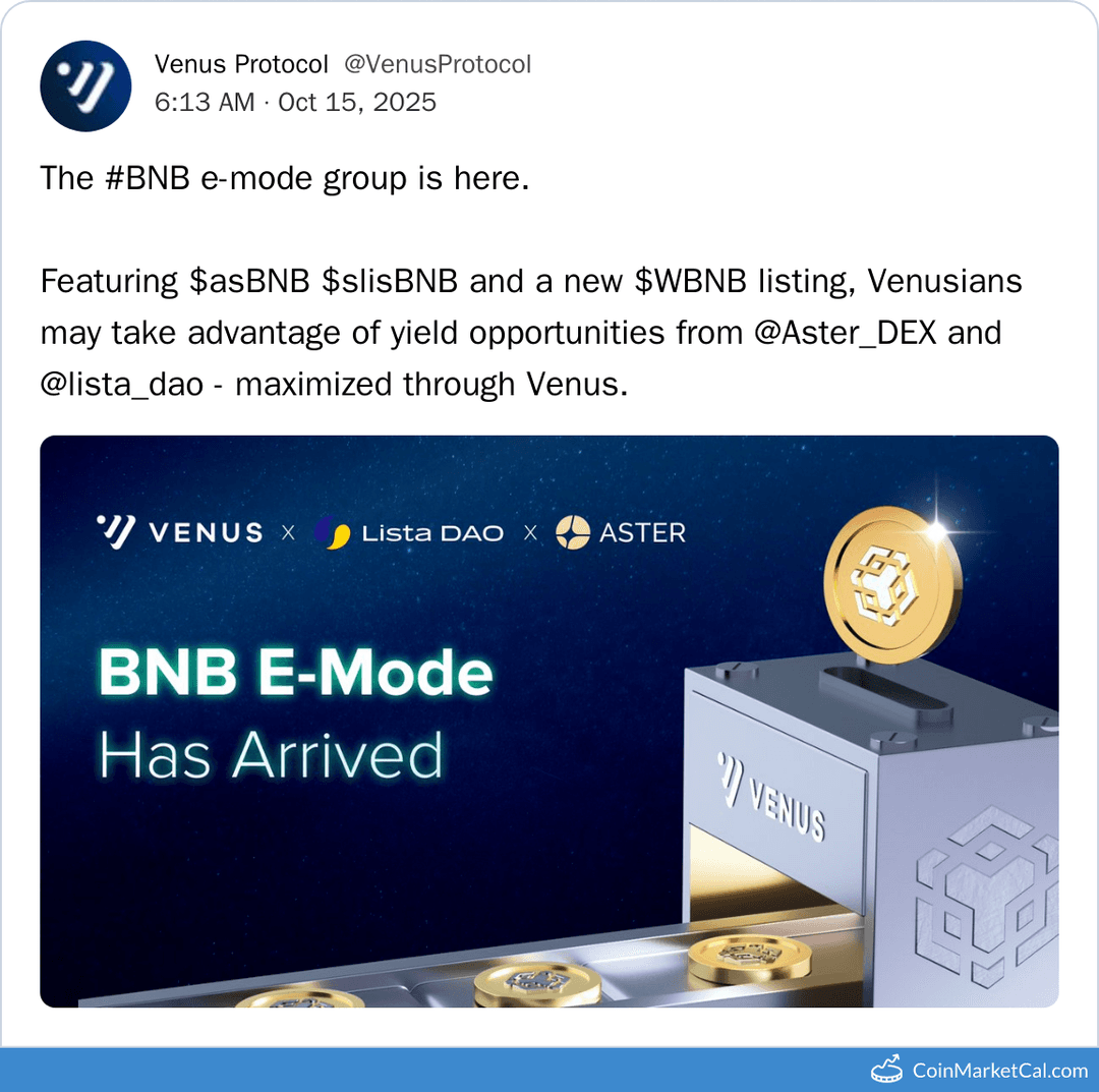 Venus Protocol BNB E-Mode Group Integration