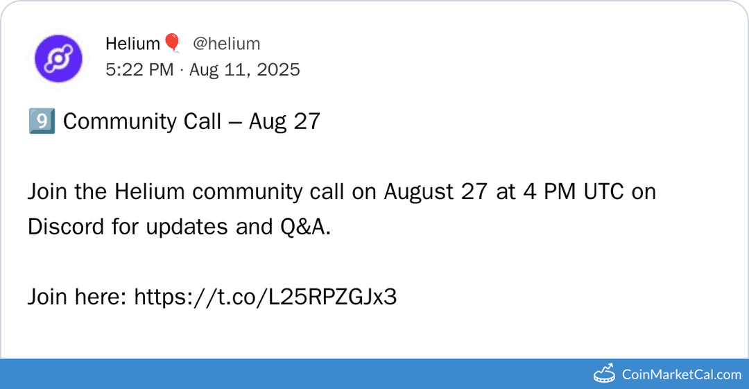 Helium Community Call