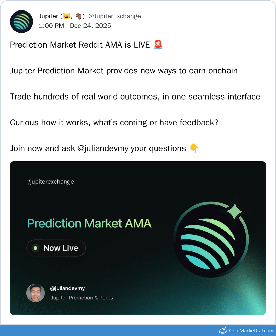 Jupiter Prediction Market AMA