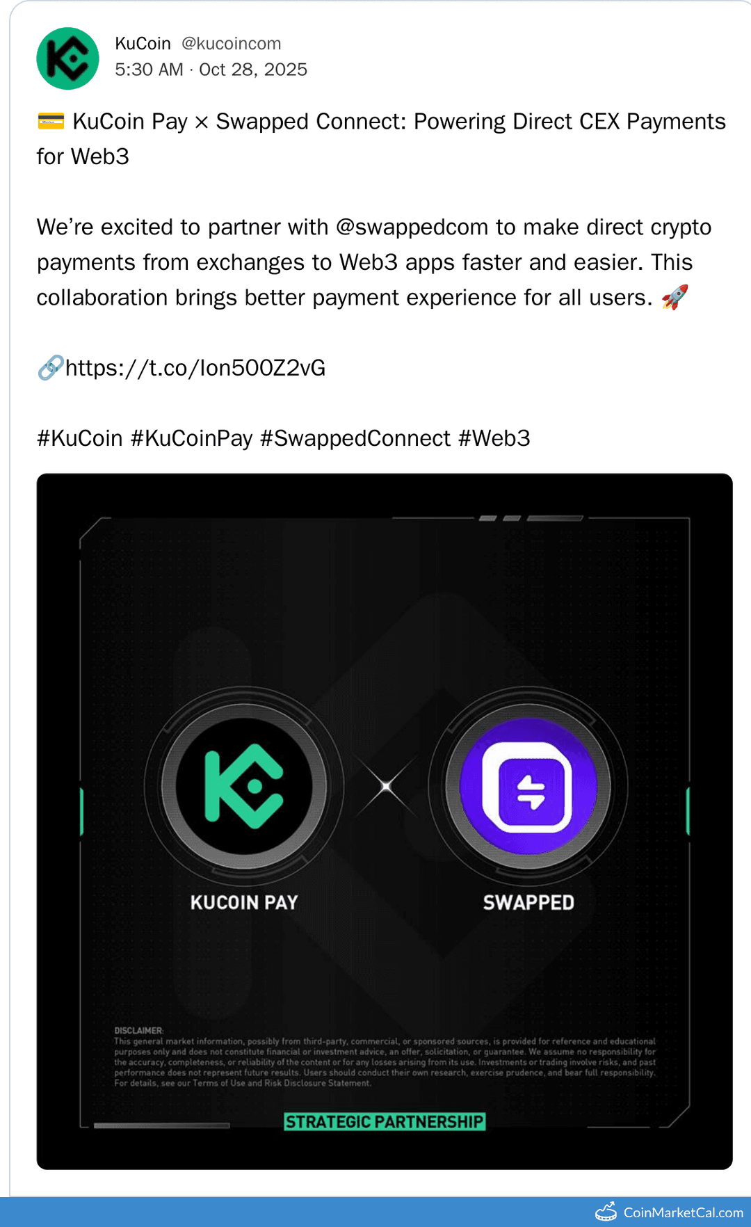 KuCoin and Swapped.com Partnership