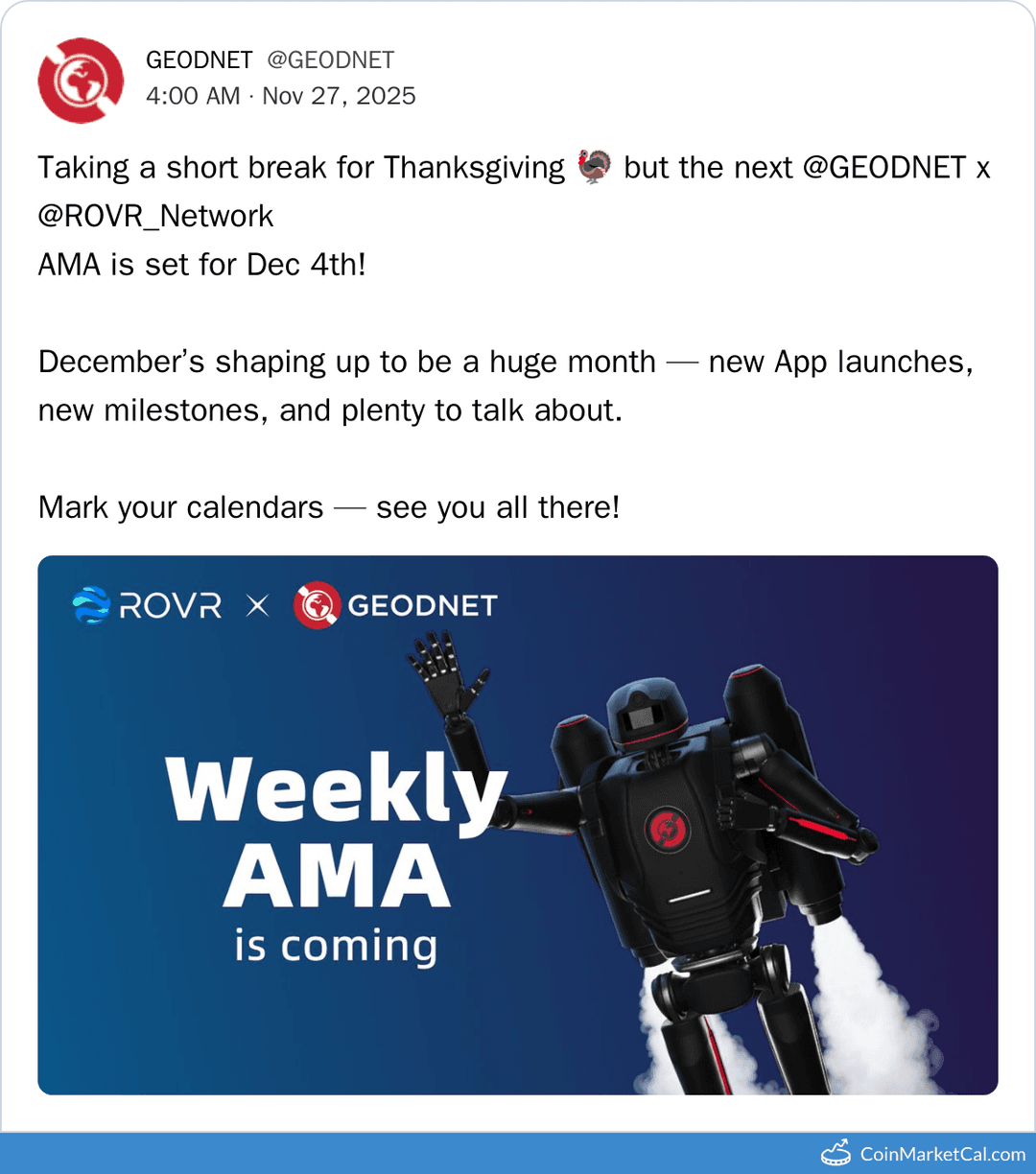 Geodnet & ROVR AMA December 4, 2025