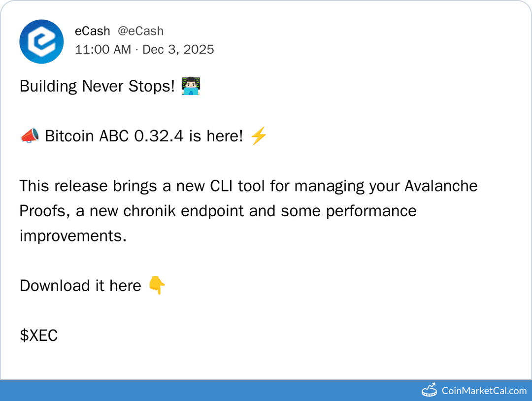 eCash Bitcoin ABC 0.32.4 Update