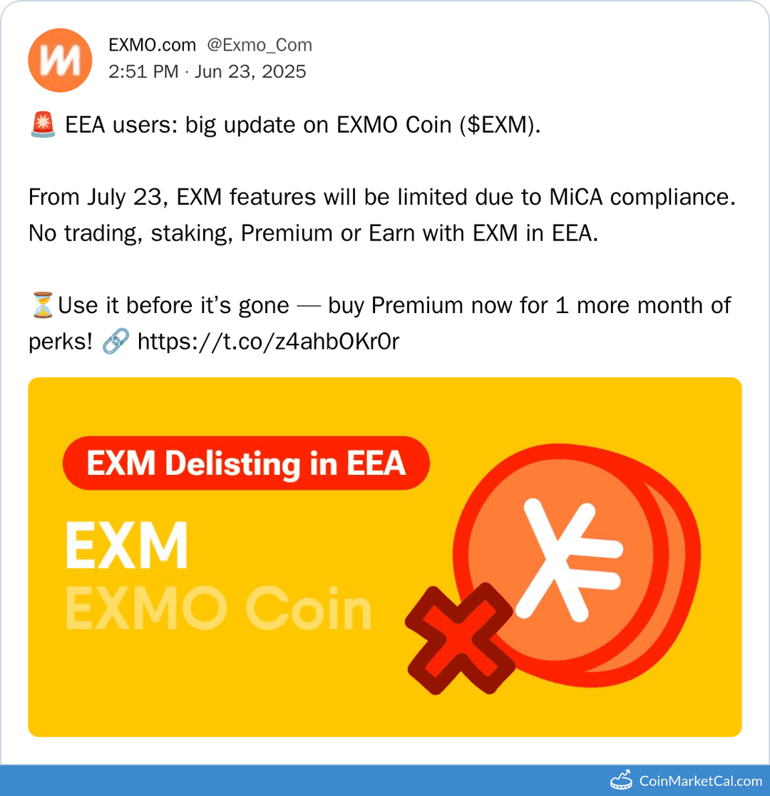 EXM Delisting in EEA