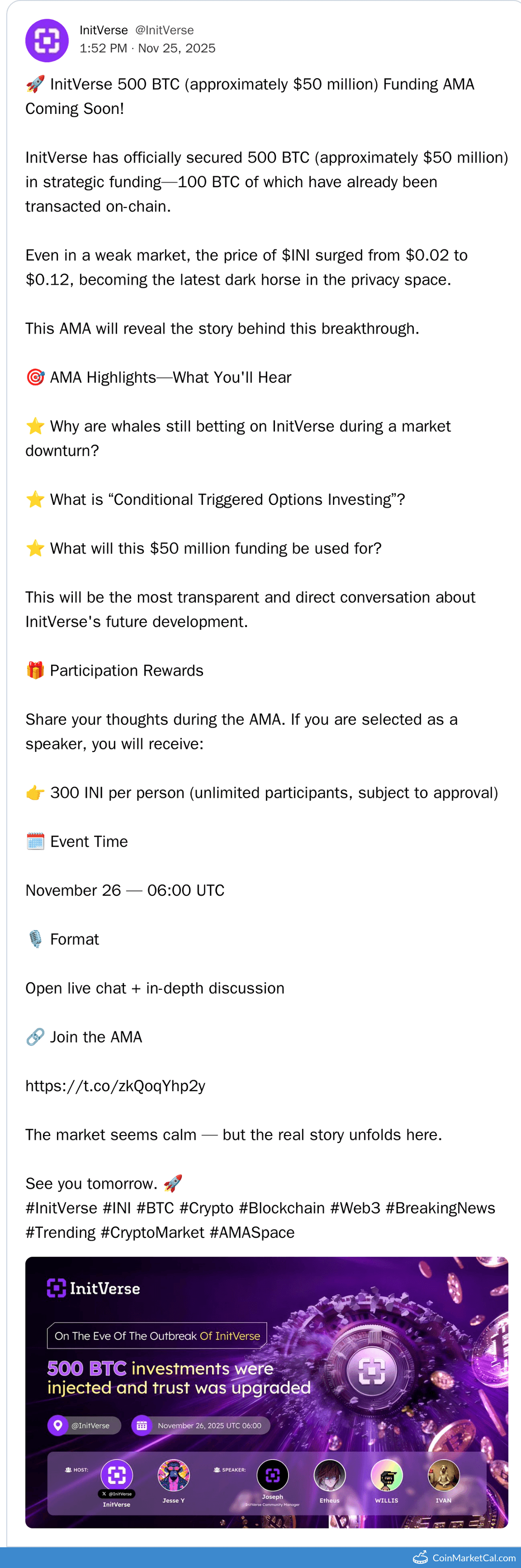 InitVerse Funding AMA