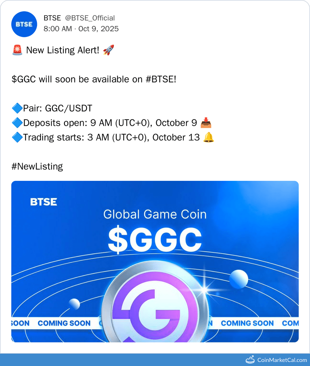 BTSE Listing Grand Gangsta City GGC/USDT