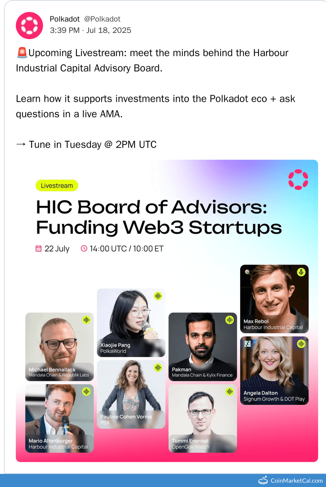 Polkadot HIC Advisory Board Livestream