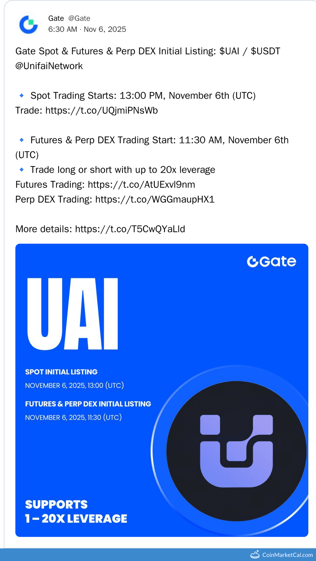 Gate.io Listing of UnifAI Network (UAI)