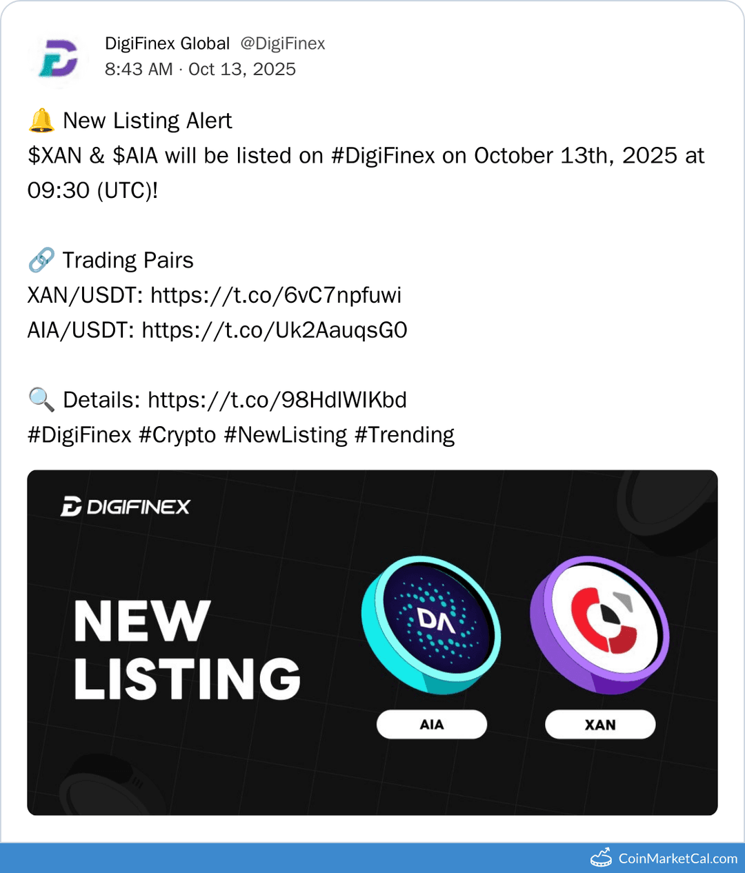 DigiFinex Listing of DeAgentAI and Anoma