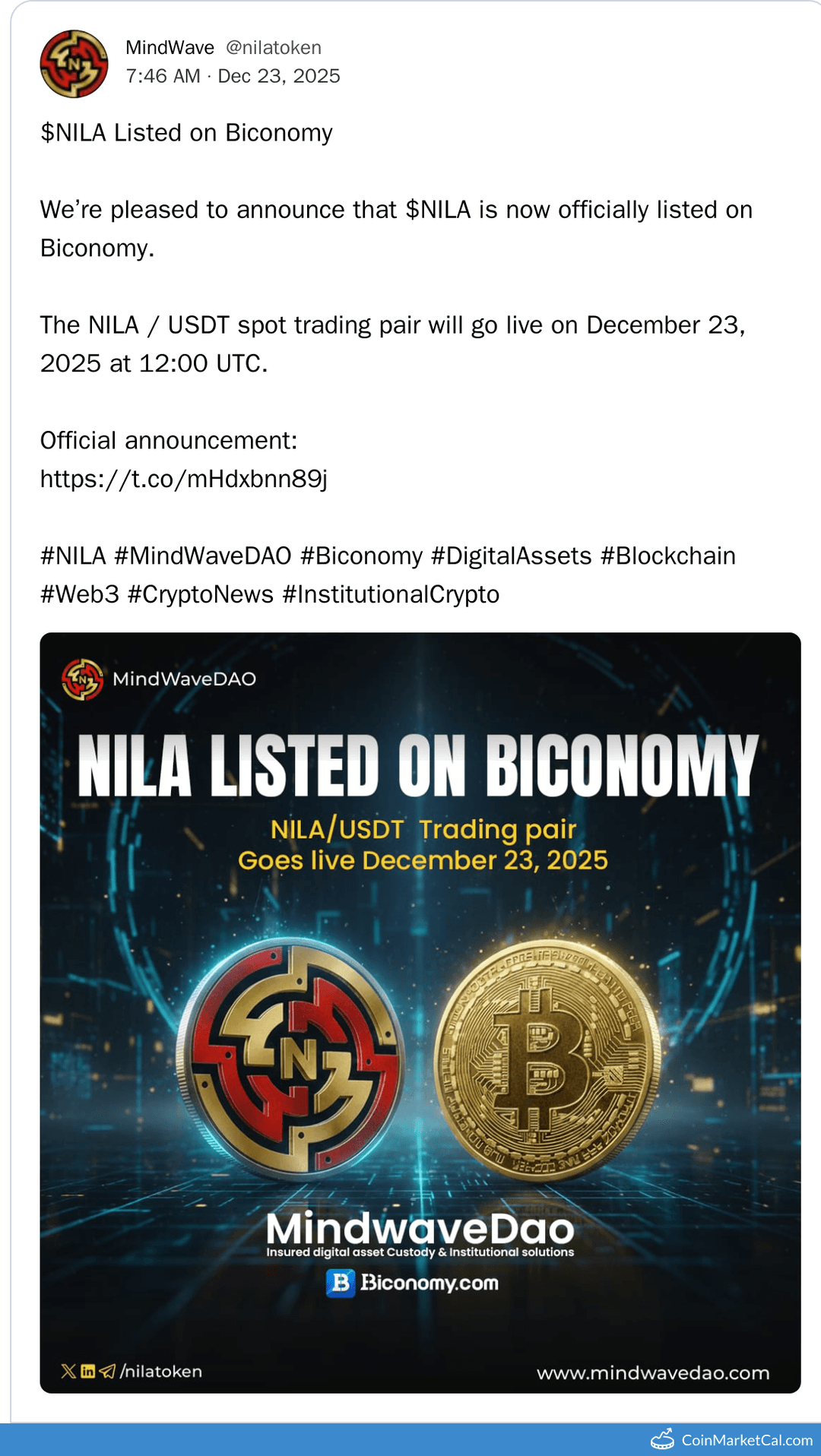 Biconomy Listing of MindWaveDAO (NILA)