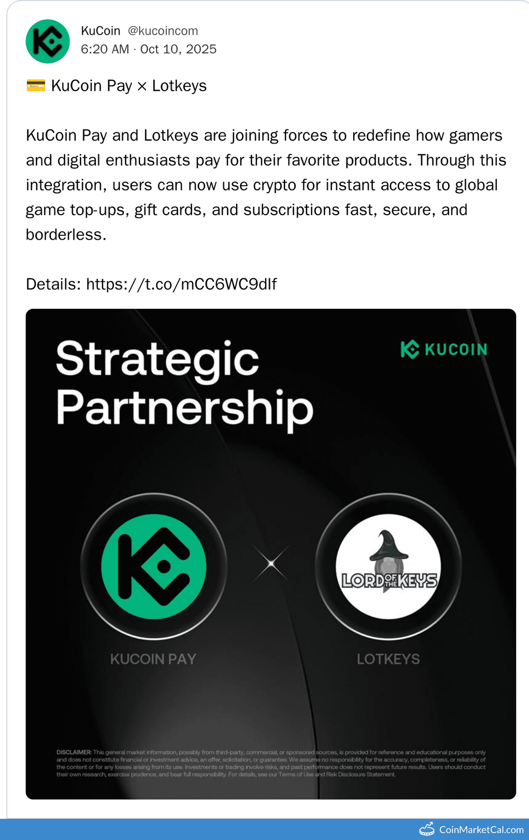 KuCoin Pay & Lotkeys Integration