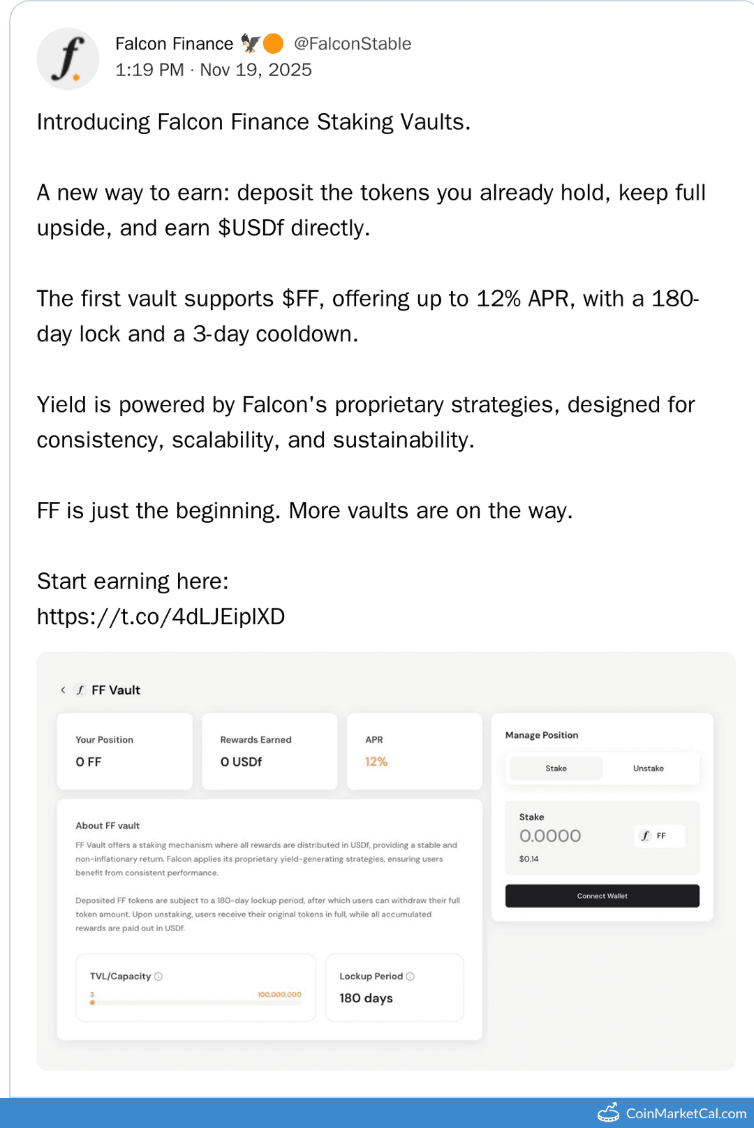 Falcon Finance Staking Vaults Launch