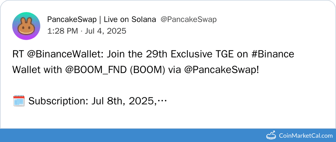 BOOM ($BOOM) Token Generation Event