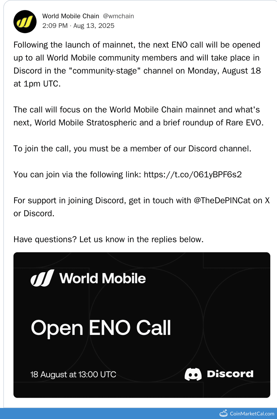 World Mobile Chain Open ENO Call
