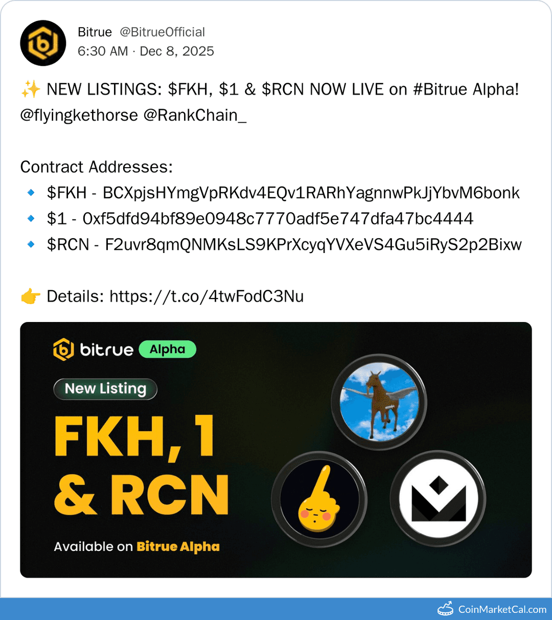 Bitrue Alpha Listing for Flying Ketamine Horse