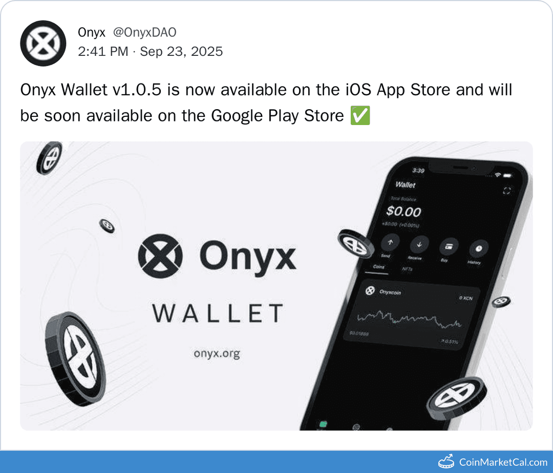 Onyxcoin Onyx Wallet v1.0.5 iOS Release