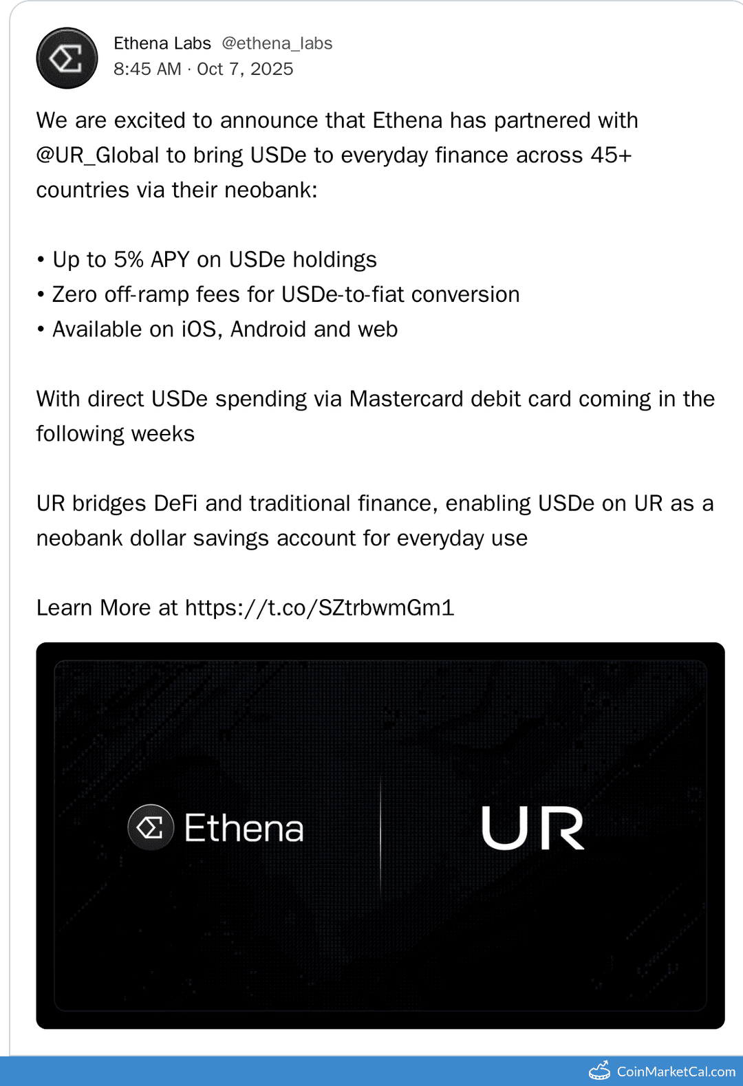 Ethena X UR Partnership