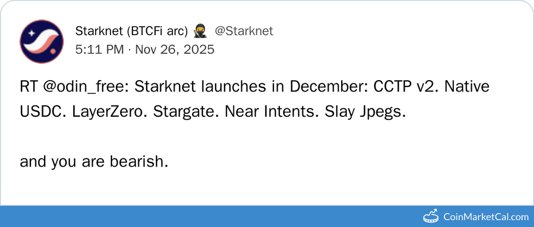 Starknet CCTP V2 Integration Launch