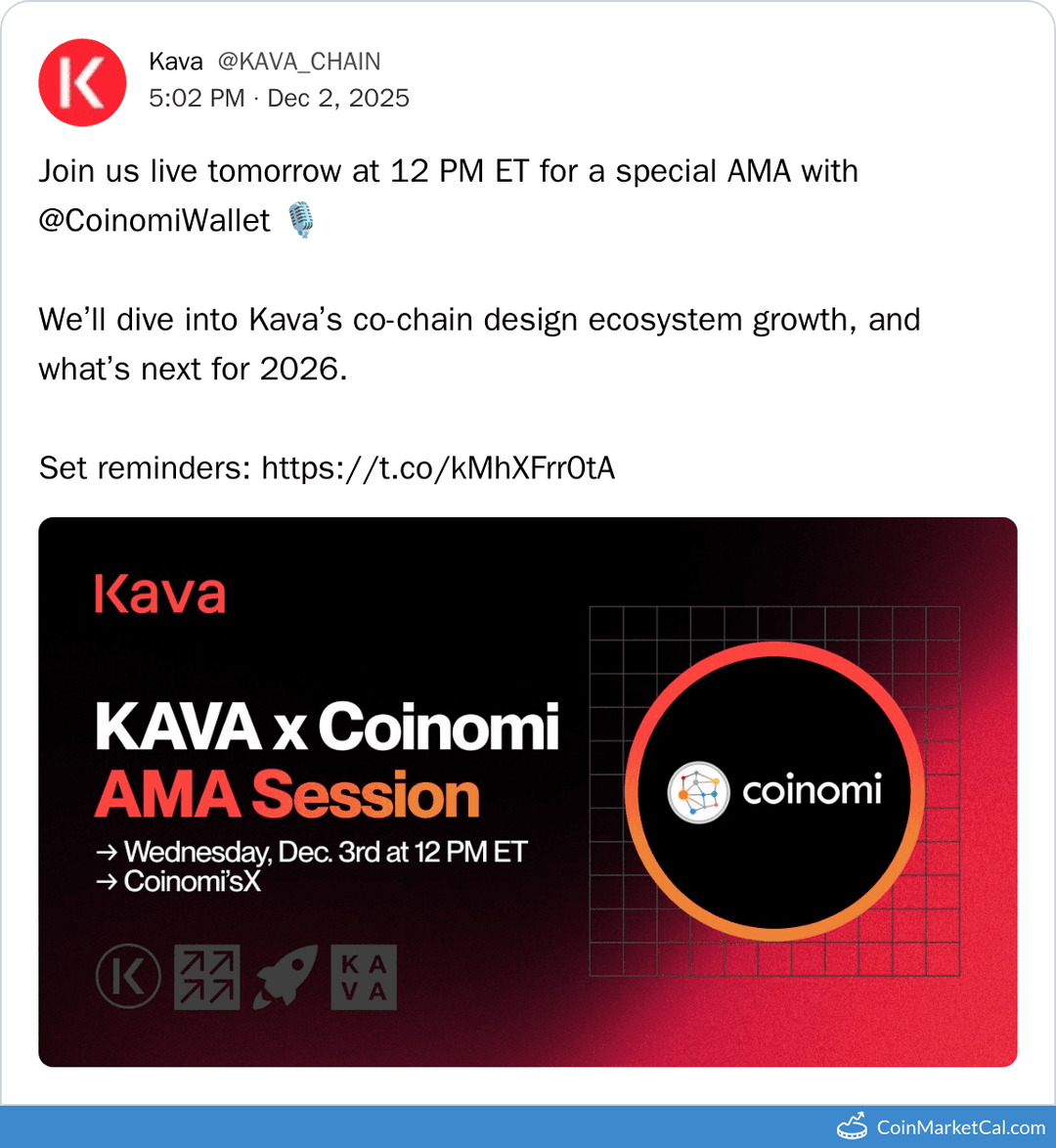 Kava AMA With CoinomiWallet on Dec 3