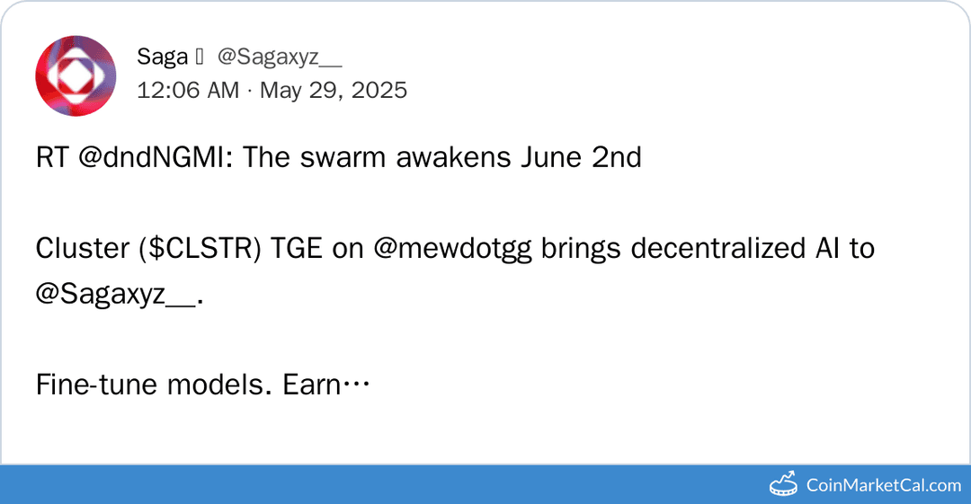 Cluster (CLSTR) Token Generation Event