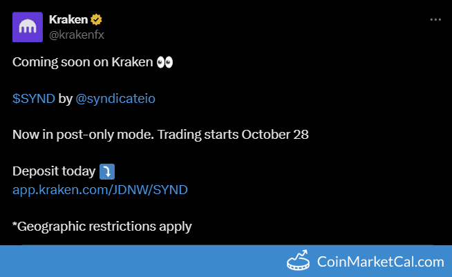 Kraken Listing for Syndicate (SYND)