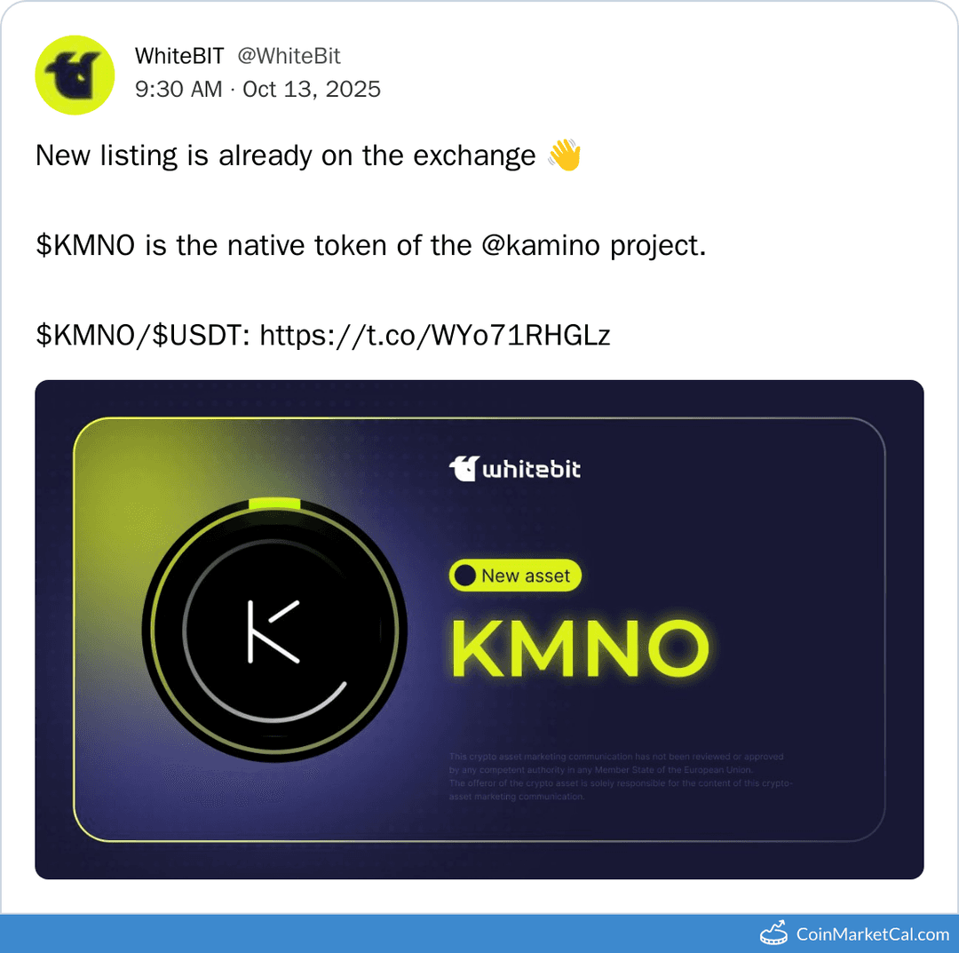 WhiteBIT Kamino Listing