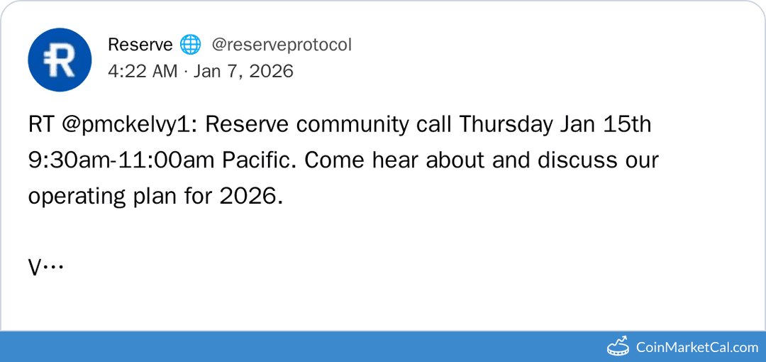 Reserve 2026 Plan Community Call