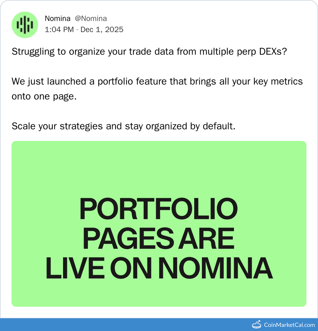 Nomina Portfolio Feature Launch
