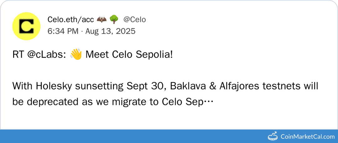 Celo Sepolia Testnet Migration
