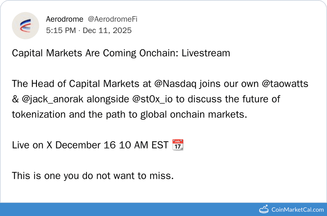 Aerodrome Finance Talk with Nasdaq