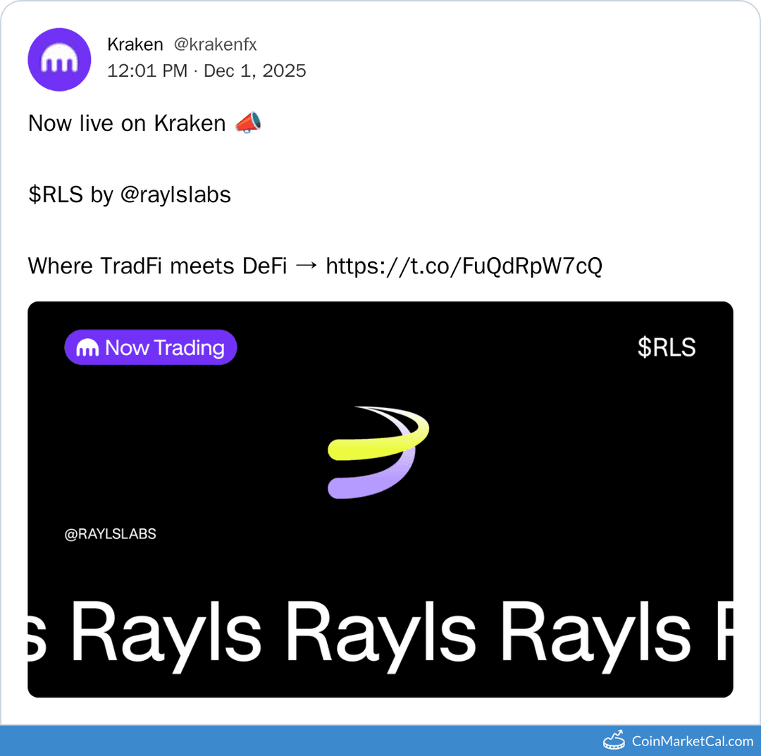 Kraken Listing of Rayls ($RLS)