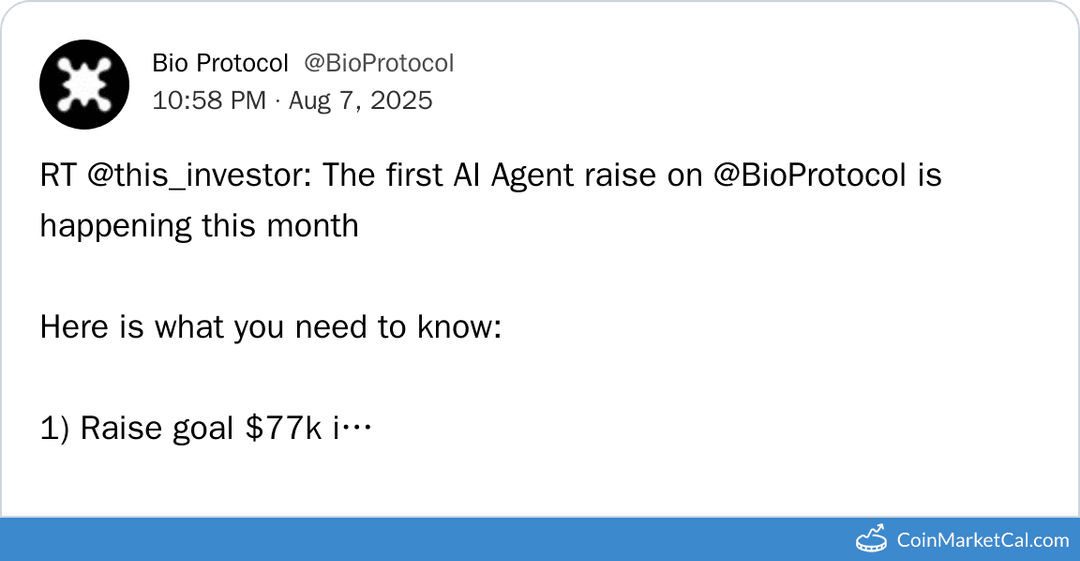 Bio Protocol's First AI Agent Ignition Sale