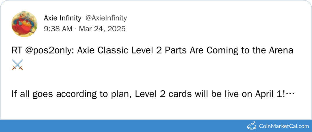 Axie Infinity Releases Level 2 Cards