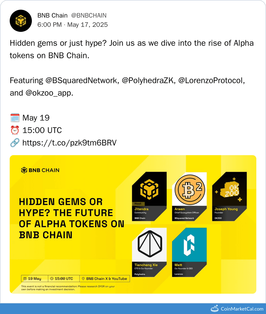 BNB Chain’s Alpha Tokens X Space Event