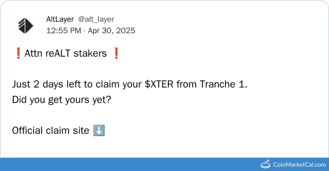 ReAlt Tranche 1 Claim