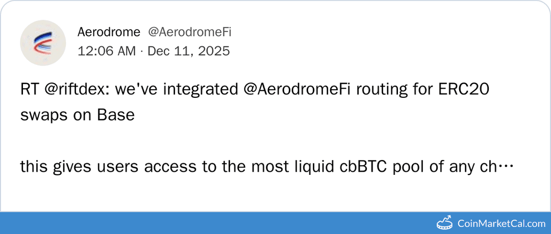 Aerodrome Finance Routing on Rift Integration