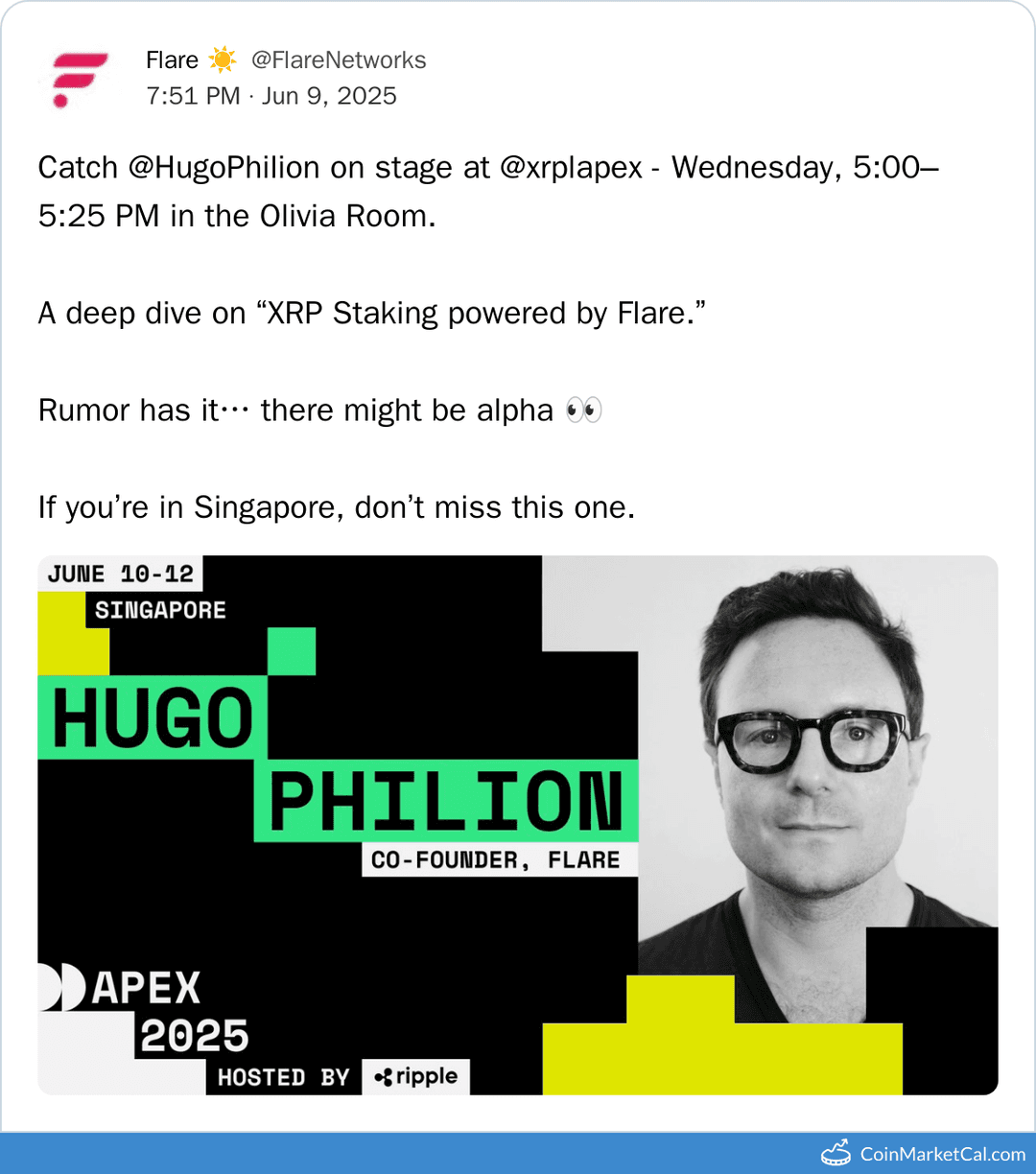 Apex 2025: Hugo Philion on XRP Staking Powered by Flare